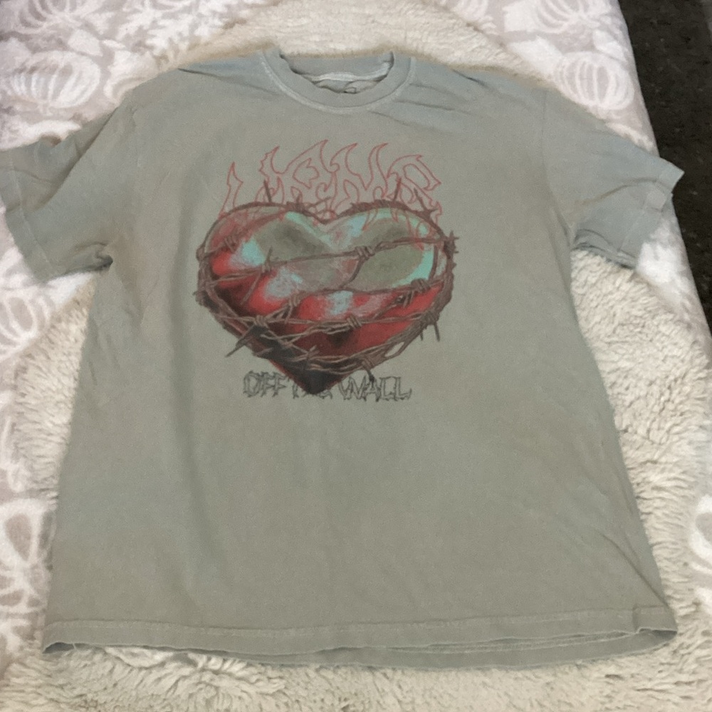 Vans Khaki Tee with Red Heart Design